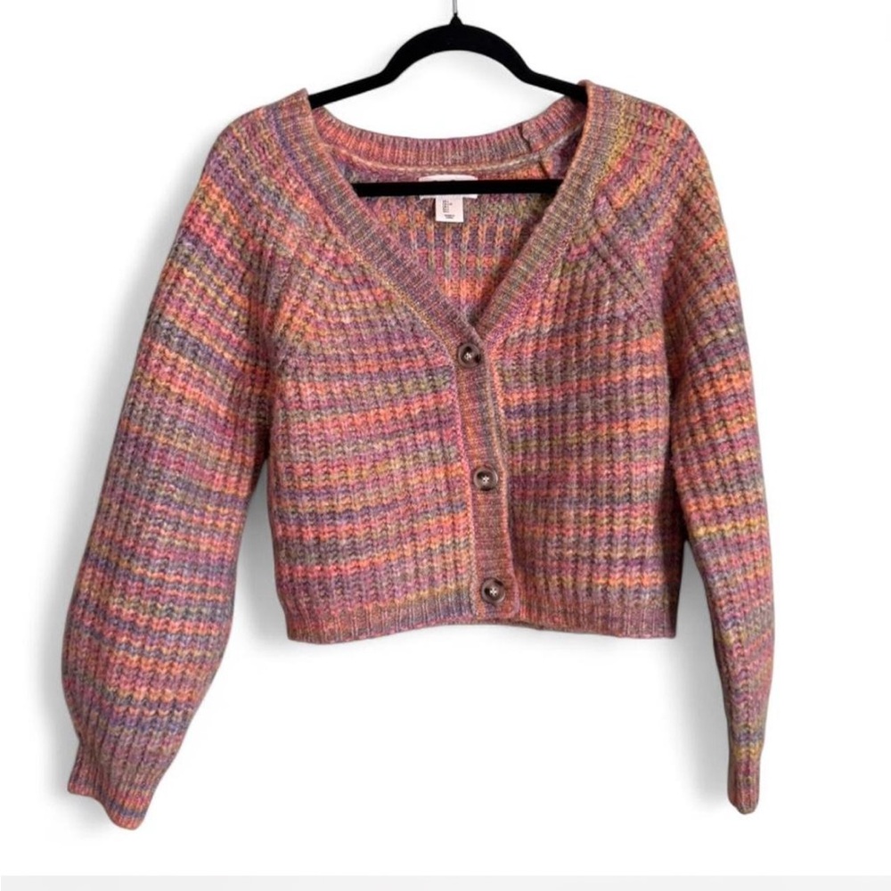 Jessica Simpson Pink and Purple Knit Cardigan